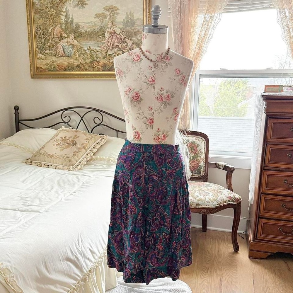 paisley midi skirt 90s Pinnacle paisley midi skirt size 10